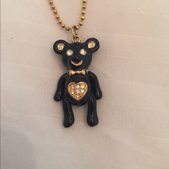 Betsy Johnson black bear necklace! Brand new! - Picture 2 of 7