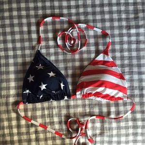 Small American flag bikini top