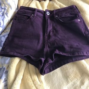 Burgundy high waisted shorts