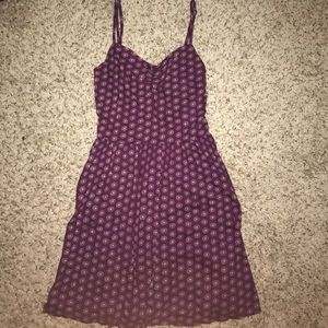 Purple dress with flower pattern