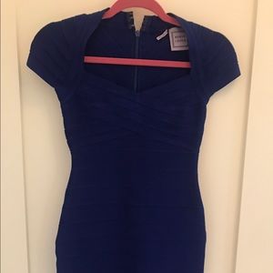 Herve Leger Blue Bandage Dress