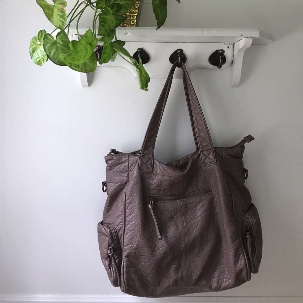 NWOT Faux Leather Lavender Brown Purse - Picture 1 of 6