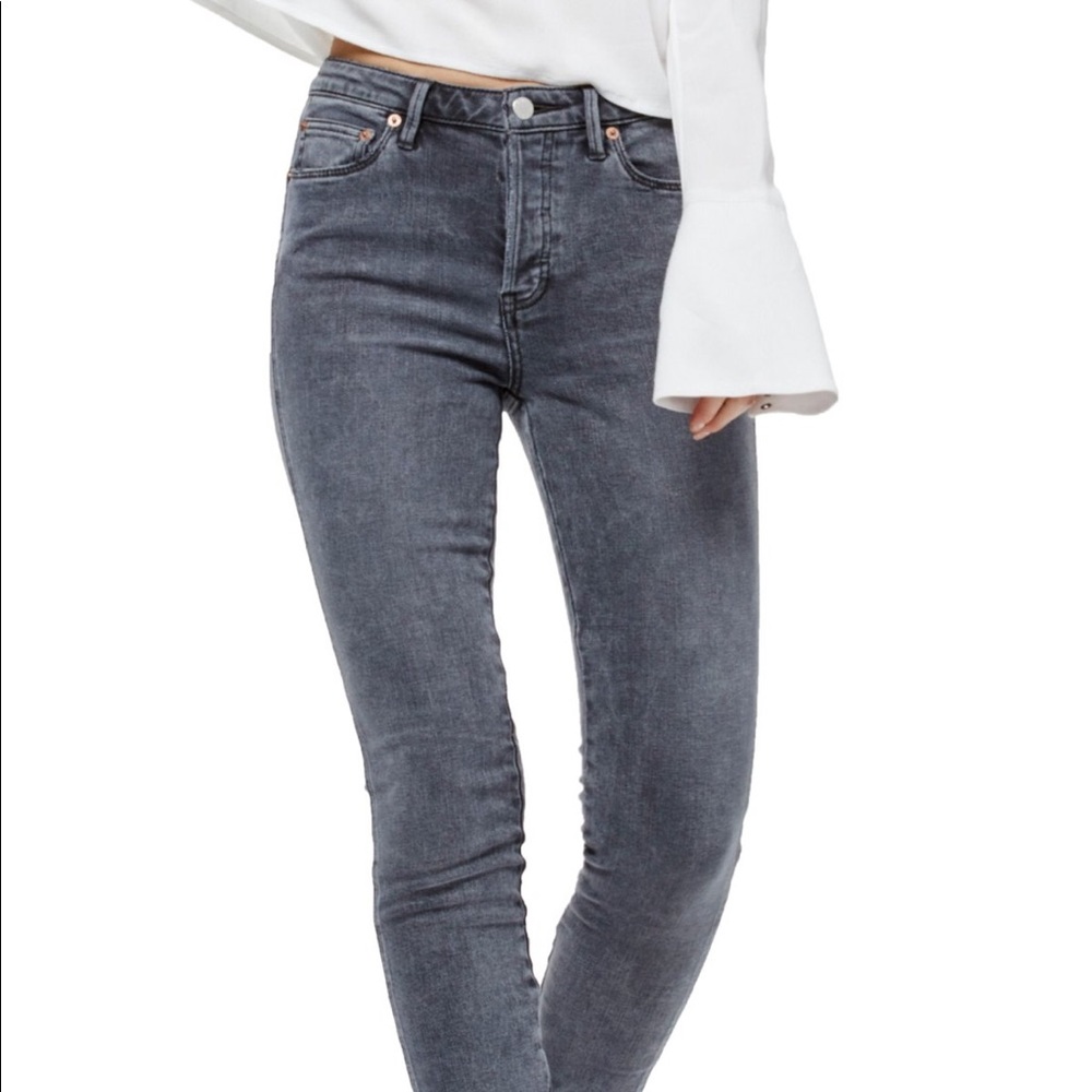 Free People Payton High Rise Grey Skinny Jeans