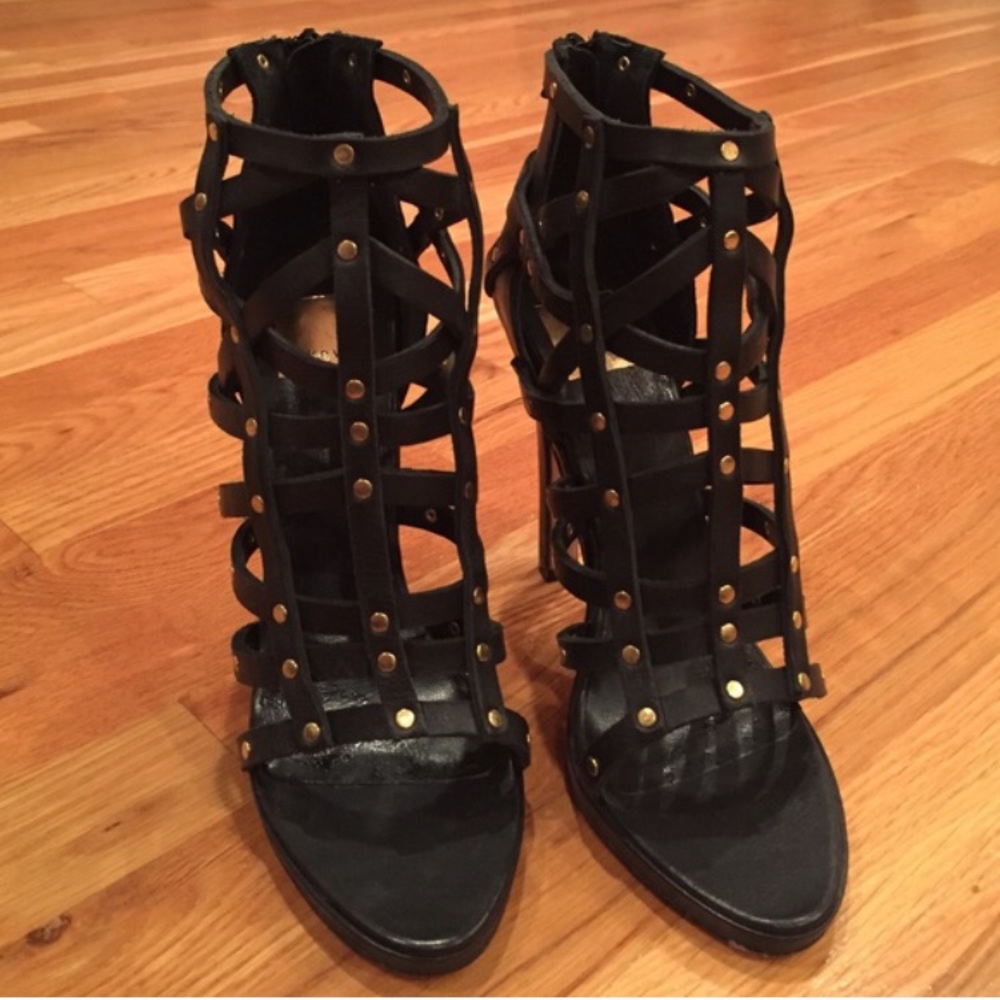 New Dolce Vita Black Caged Sandals - Picture 2 of 4