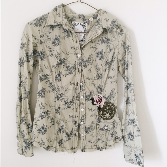 Cute guess blouse floral button down - Picture 1 of 4