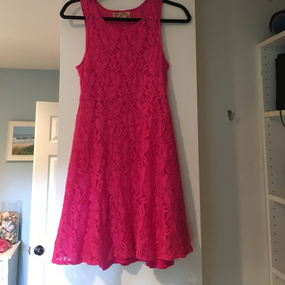 Pink floral shift dress with lining included