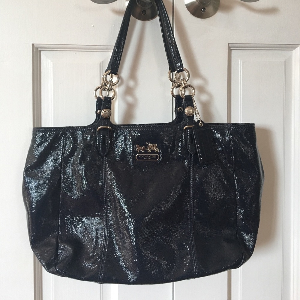 Coach patent leather bag-navy