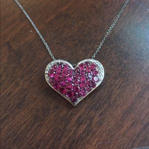 Pink heart necklace