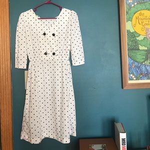 Double breasted polka dot vintage dress