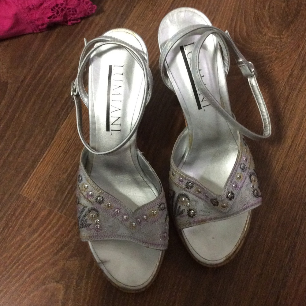 Lumiani silver leather sandals 36 Italy preowned