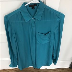 J.Crew Silk Blouse Turquoise 0