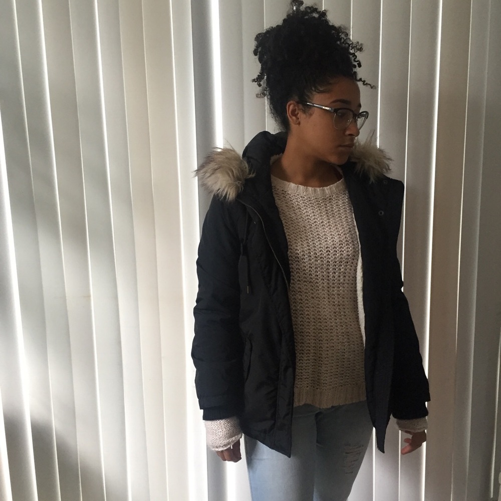 NWT Fur hooded winter coat