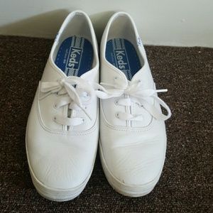 White Leather Keds