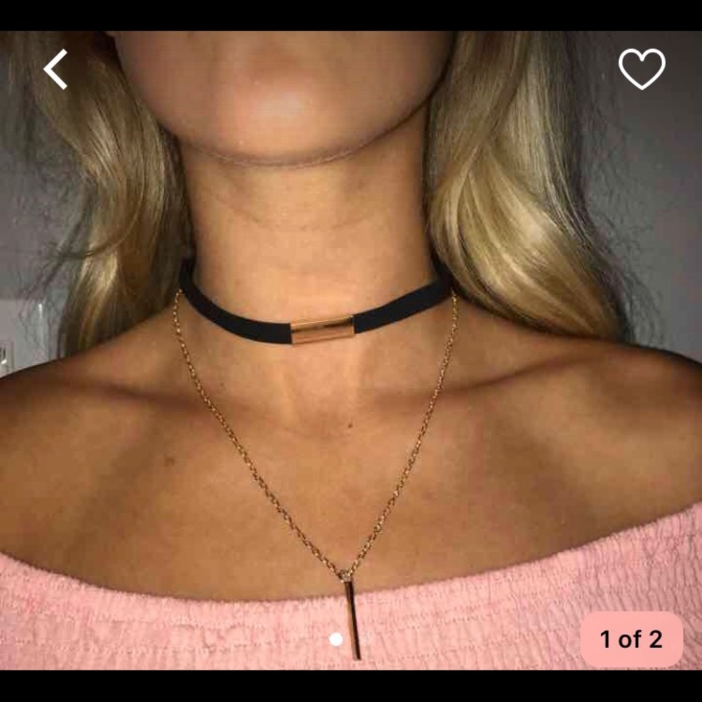Black and gold choker
