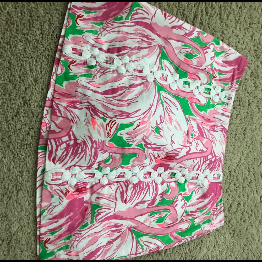 lilly pulitzer flamingo skirt size 4