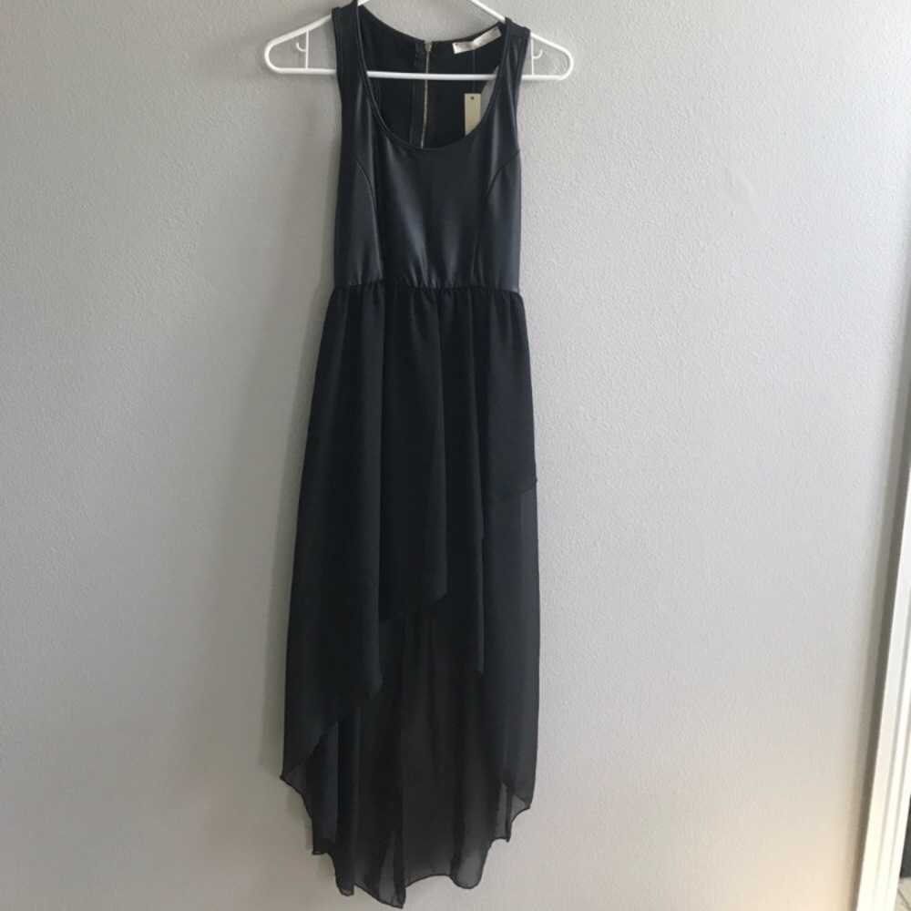 Malloy Faux Leather High Low Dress Size Medium