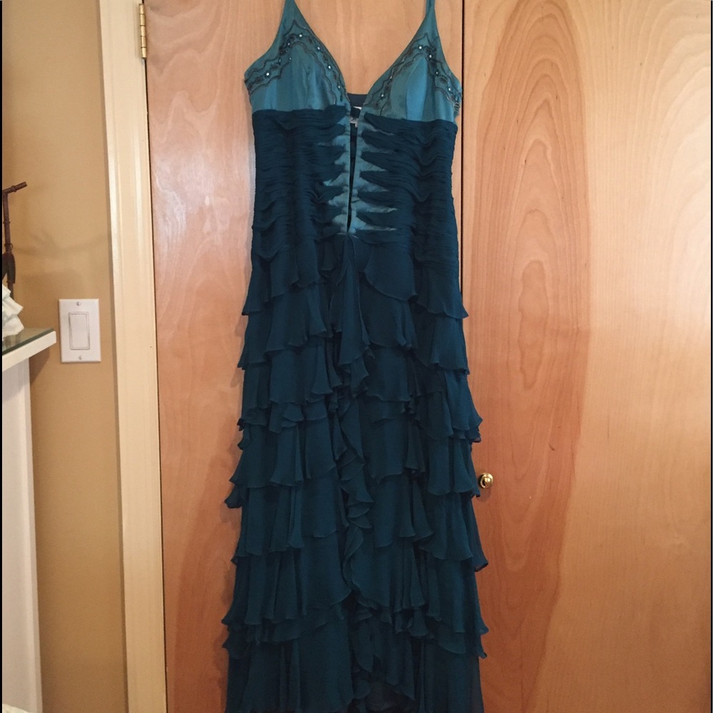 Blue Satin and organza dress
