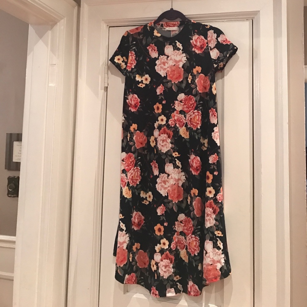 Reborn Black Floral Dress Size medium