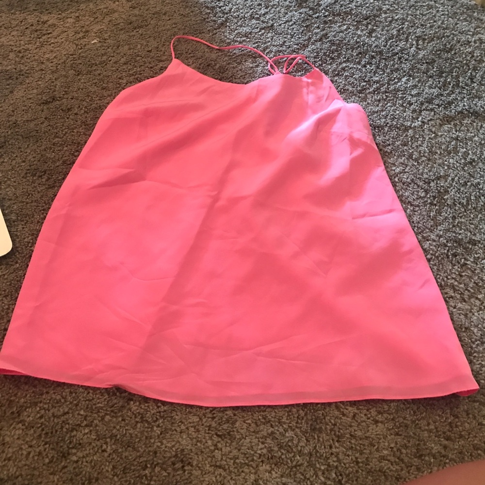 Lilly Pulitzer Bright Pink loose satin tank top L