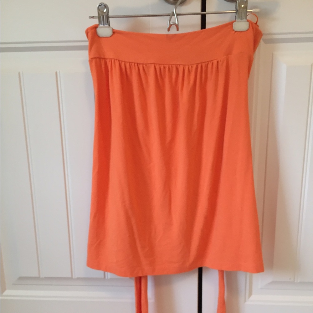 Arden B strapless orange top with belt