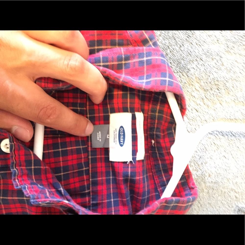 Red button down - Picture 2 of 2