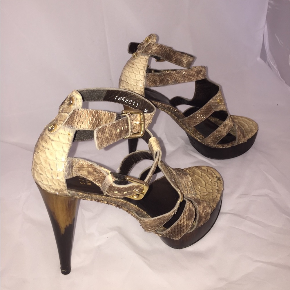 Stuart Weitzman Reptile Print Platform Pumps 8m - image 3