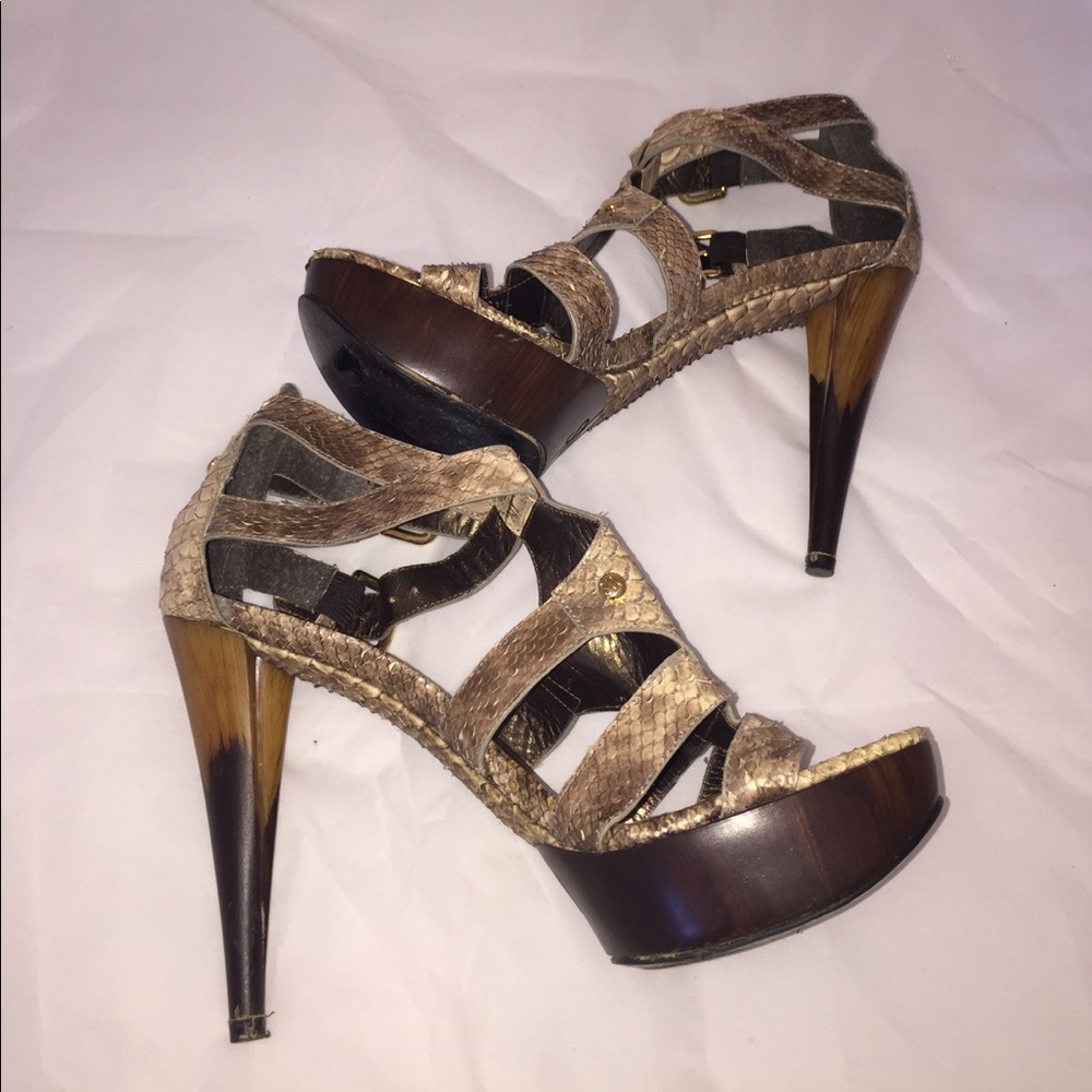 Stuart Weitzman Reptile Print Platform Pumps 8m - image 5