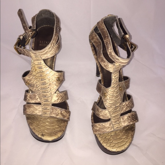 Stuart Weitzman Reptile print Platform Pumps 8M - Picture 2 of 8