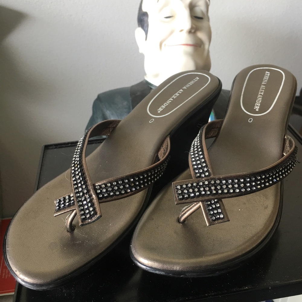 Athena Alexander blingy flip flops