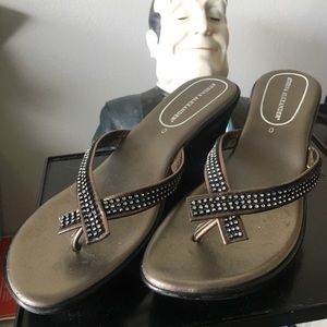 Athena Alexander blingy flip flops