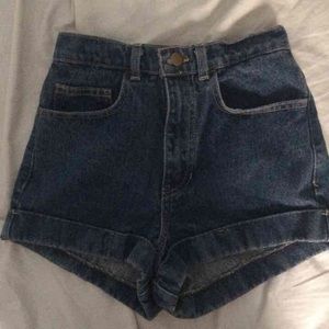 American Apparel High Waist Denim Shorts