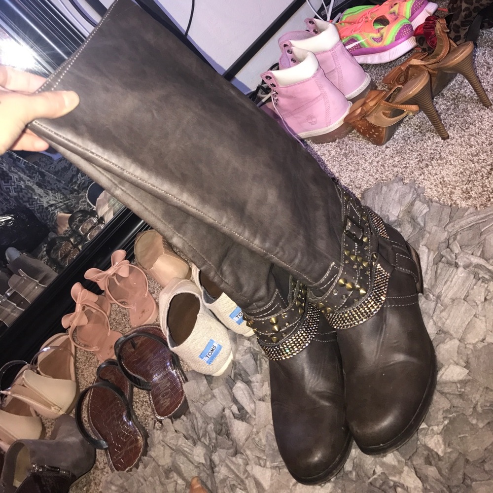 Tall jeweled riding boots