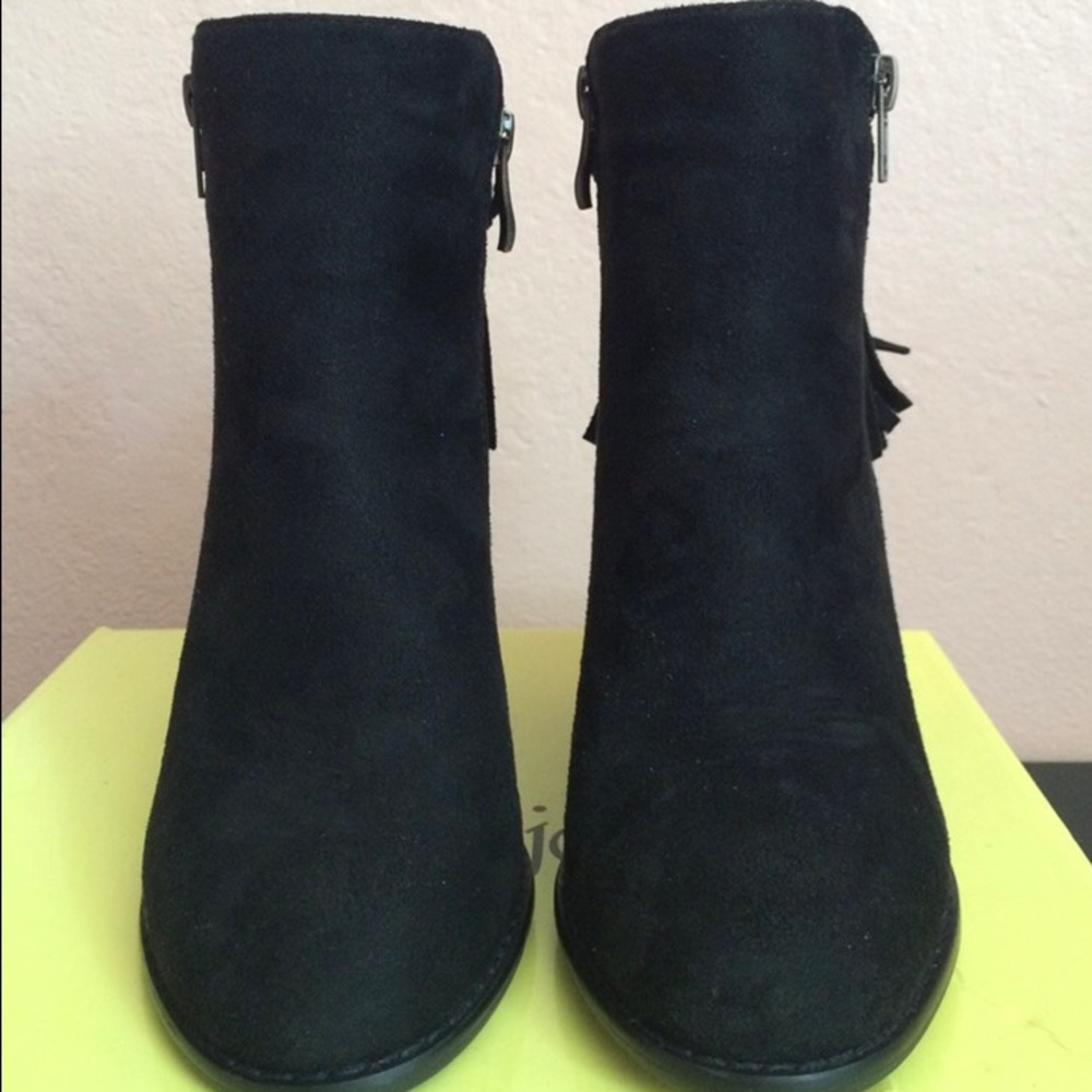 Black Fringe Ankle Booties