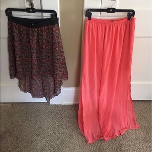 BOGO Coral Maxi Skirt & 🌺 Print High-low Skirt