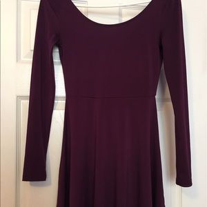 Purple v-back dress