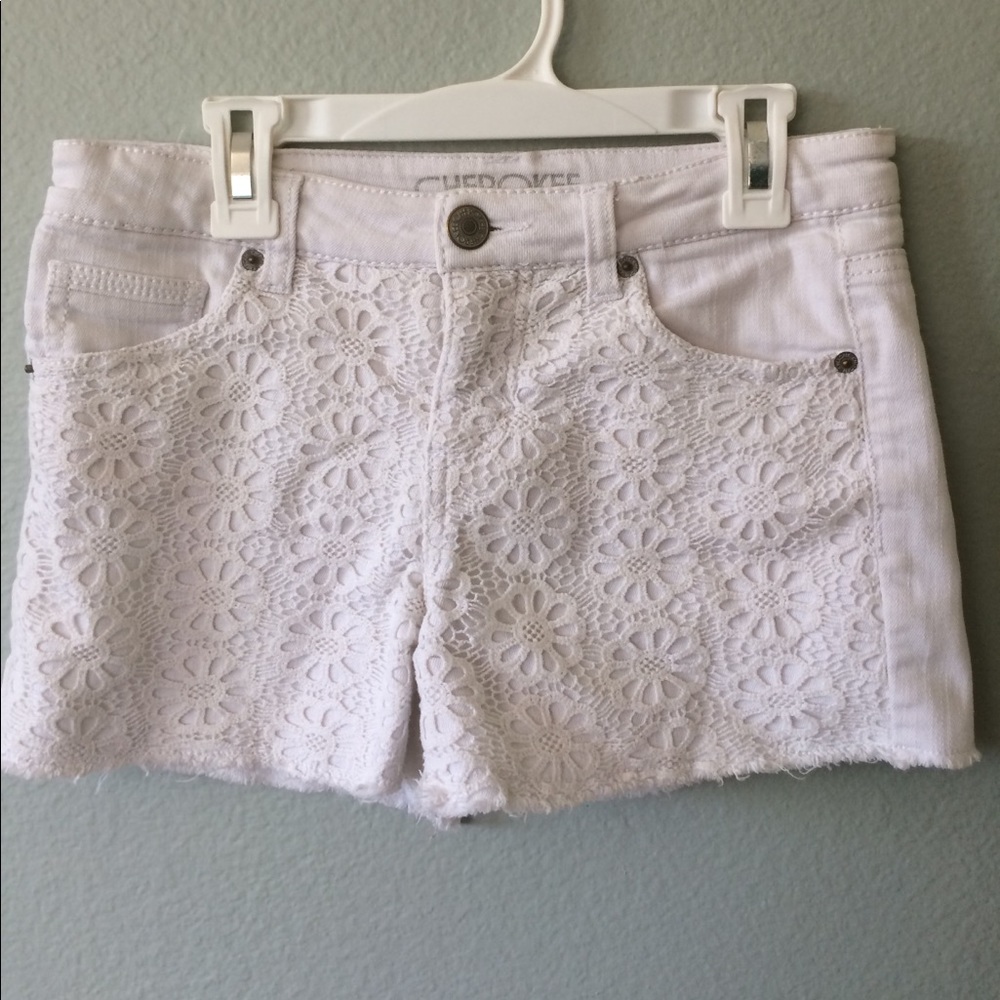 White Shorts w/ floral detail on front