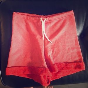 LIKE NEW red drawstring sweatshorts!
