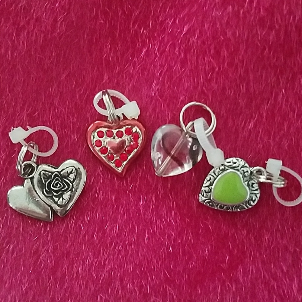 NEW set of 4 charms - heart hearts