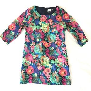 Anthropologie Floral A-Line Dress with Pockets!