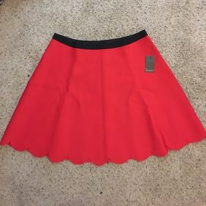 Scalloped hem skater skirt
