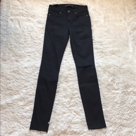 Genetic Shya Black Skinny Raw Hem Jeans - Picture 3 of 8
