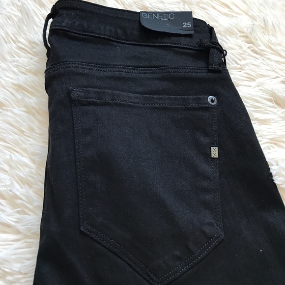 Genetic Shya Black Skinny Raw Hem Jeans - Picture 4 of 8