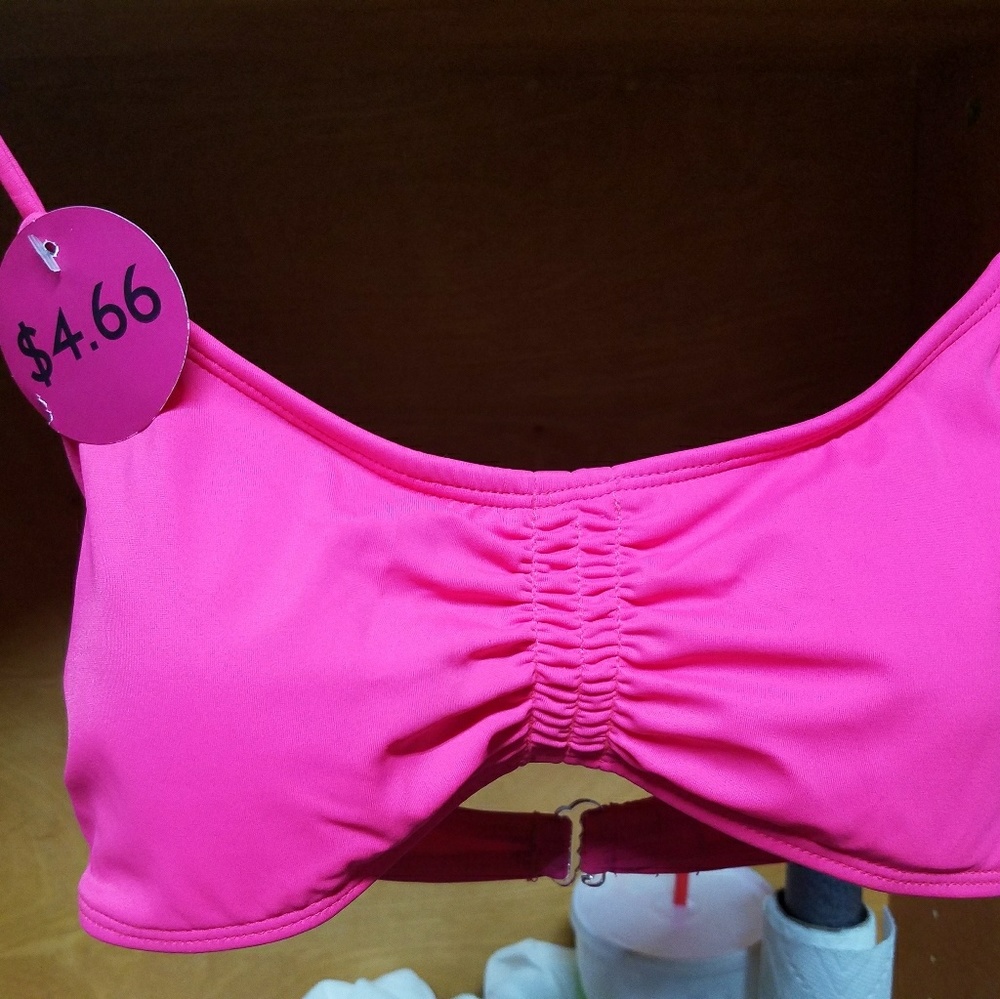 Neon pink bikini top