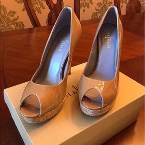 Cole Haan cork Peep toe pump size 8