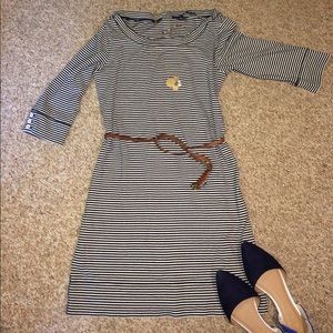 Banana Republic navy and white stripe jersey dress