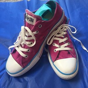 Converse pink/blue/velvet Sz 8 women's