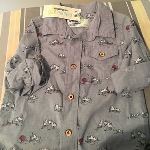 Mushroom print, adorable button down