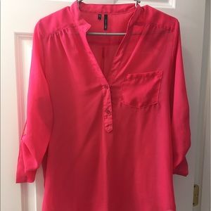 Hot pink sheer blouse