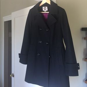 Anne Klein Black Peacoat
