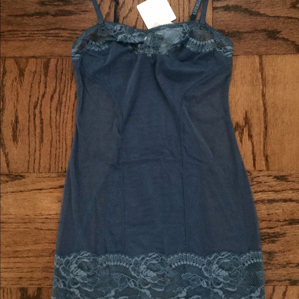 La Perla Lingerie, Lace Mesh Slip in Blue